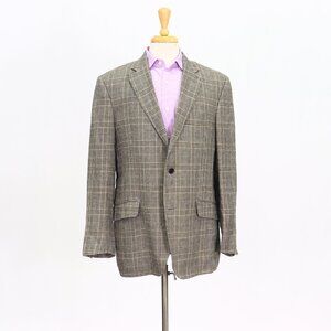 ETRO 44R Brown Blazer Sport Coat Jacket 2-Button Check Y633